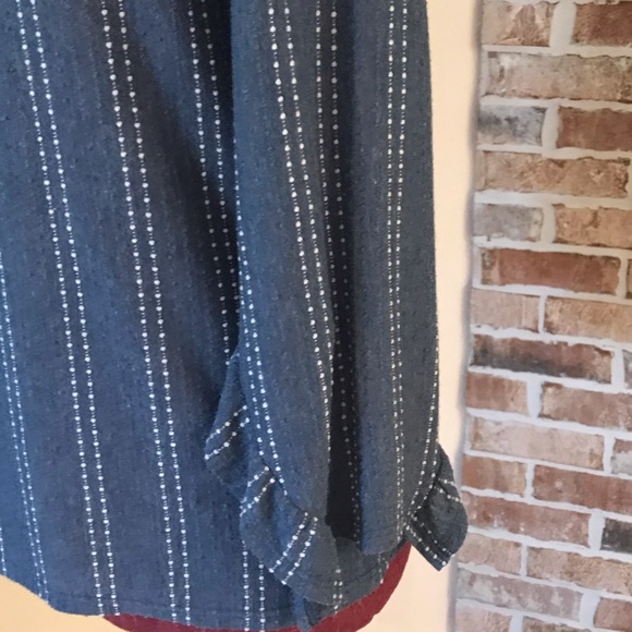 Blue & white Lightweight flowing sleeved Top - Picture 4 of 6